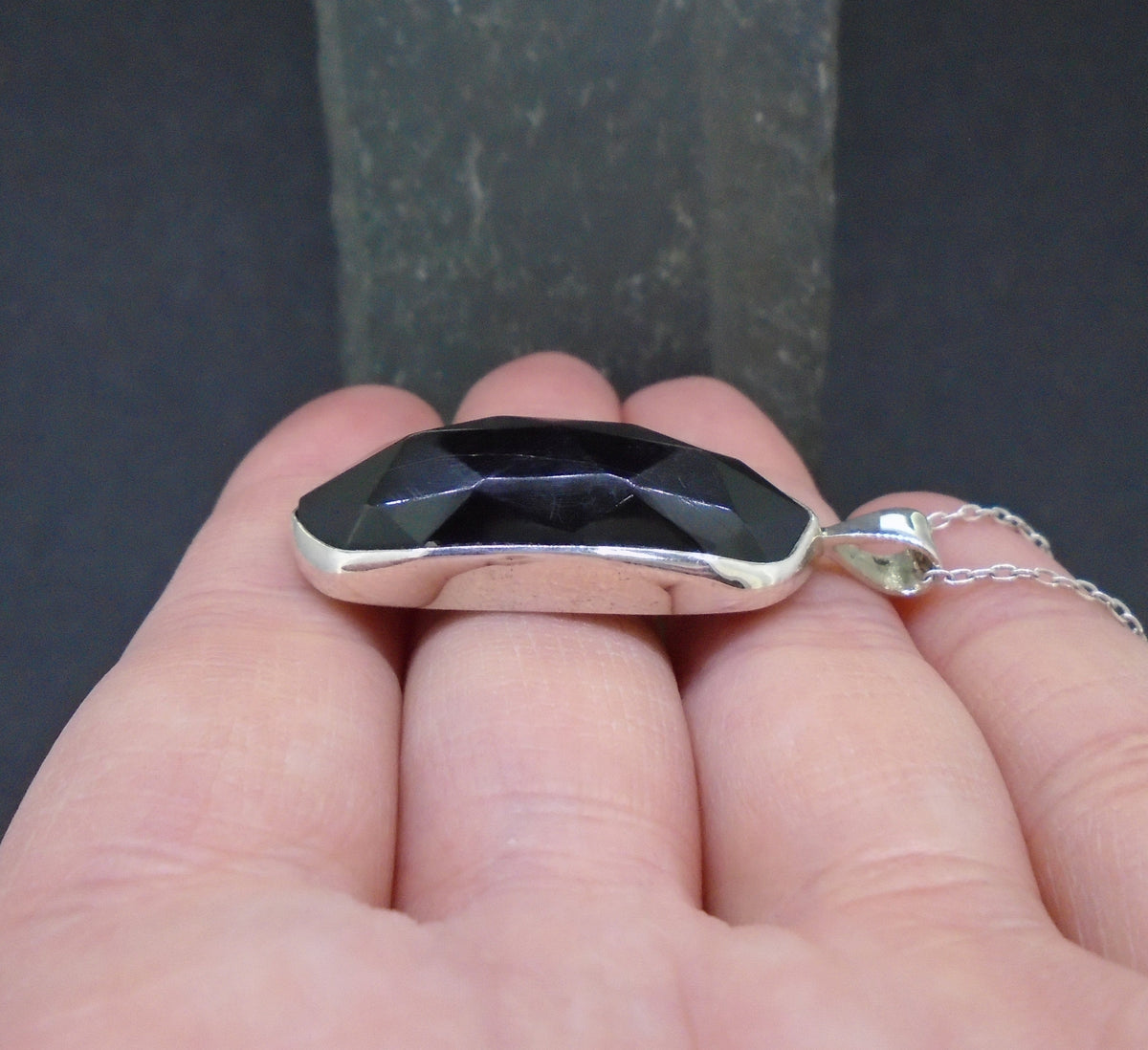 Whitby Jet Sterling Silver Pendant