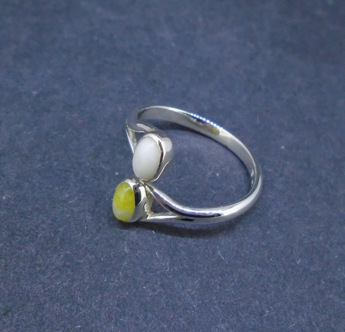 Iona & Scottish Highland Marble Sterling Silver Adjustable Ring