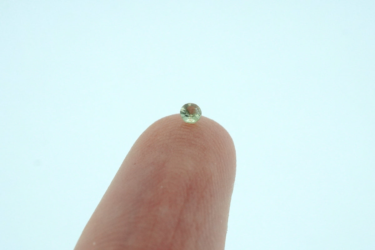 Round Yellow/Light Green Rare Scottish Sapphire Gemstone