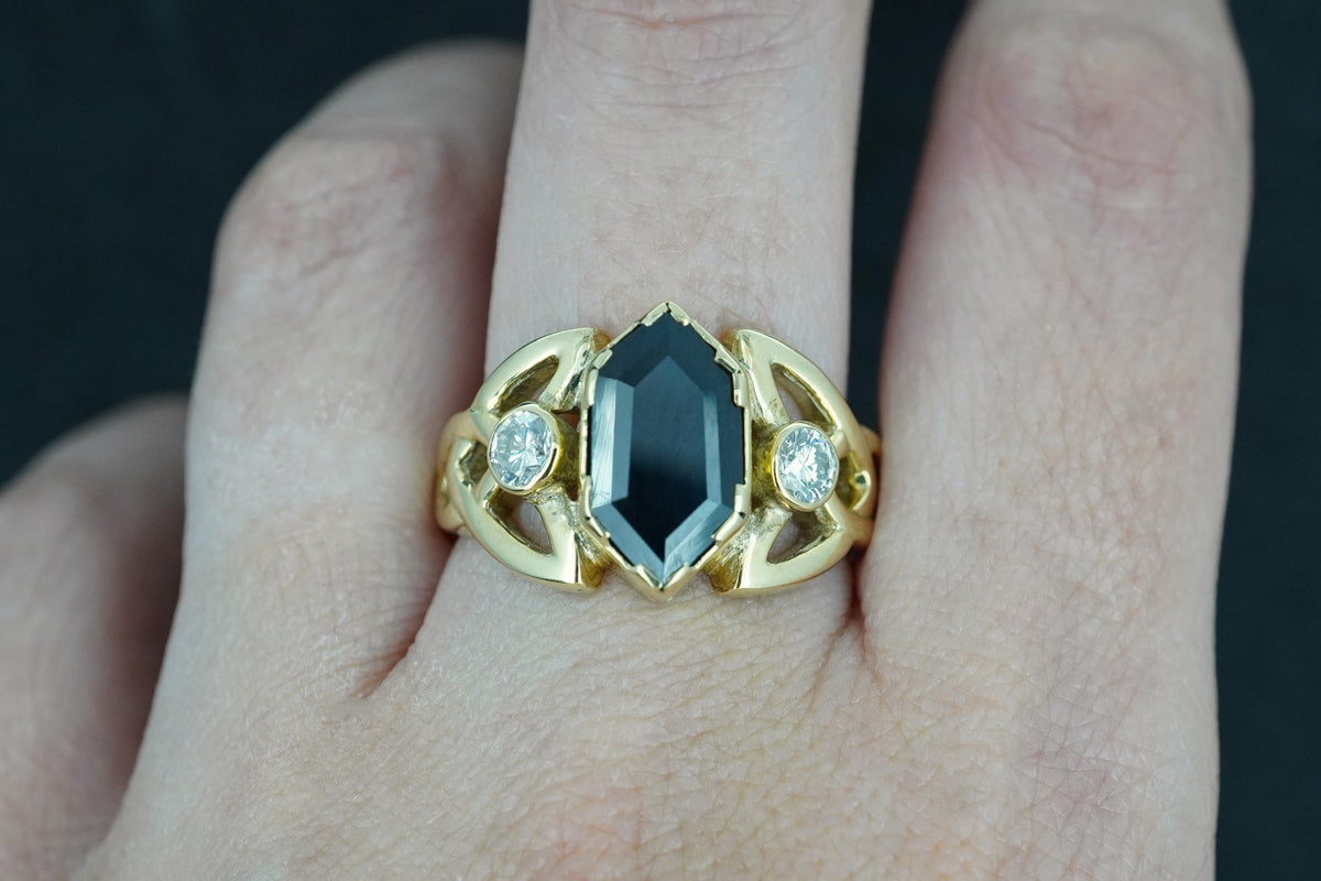 Scottish Sapphire 'Trinity Ring' with Diamonds & Scottish Gold