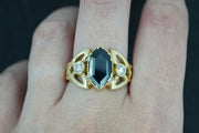 Scottish Sapphire 'Trinity Ring' with Diamonds & Scottish Gold