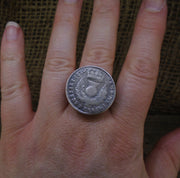 Bawbee Coin Antique Sterling Silver Ring