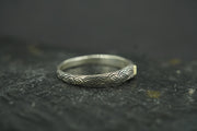 Scottish Sapphire & Scottish Gold Hand Carved Celtic Ring