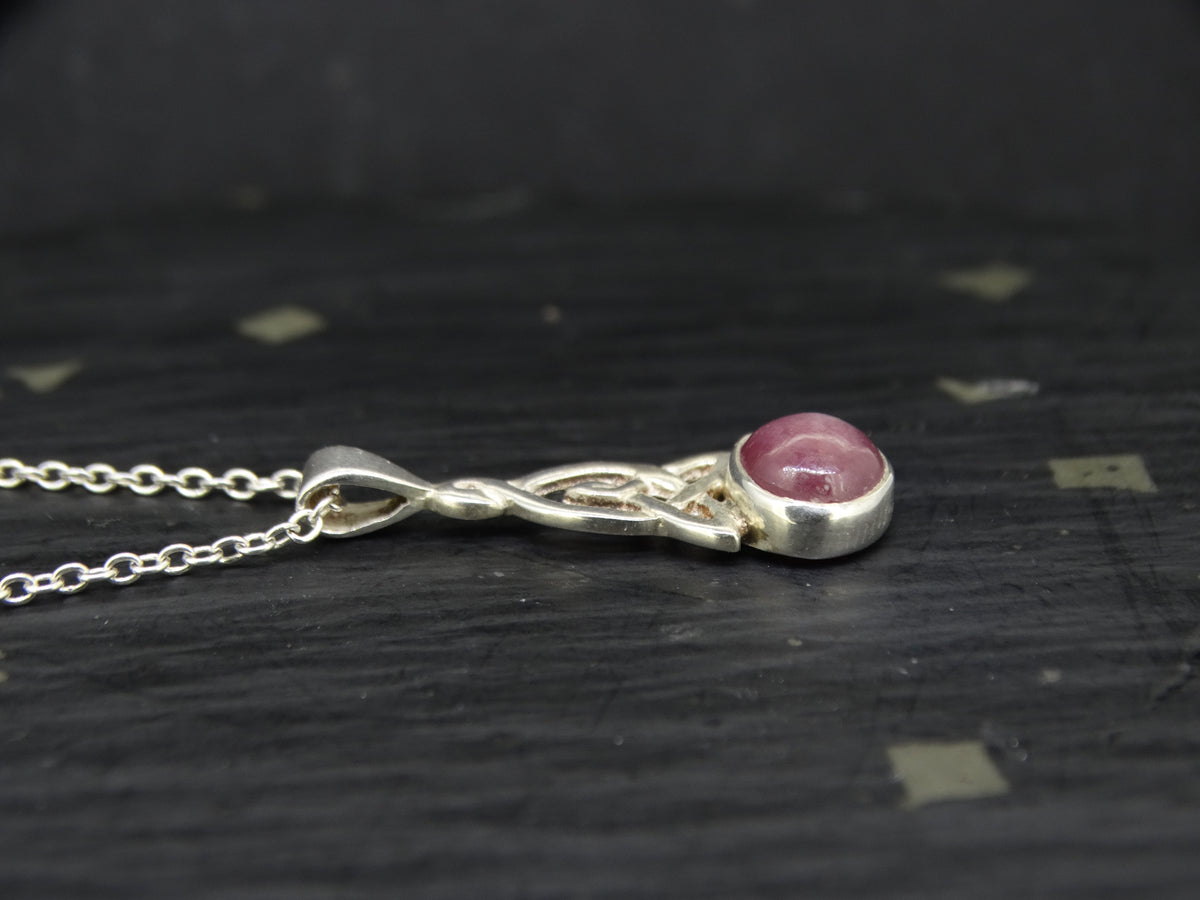 Pink Star Ruby Sterling Silver Petite Pendant