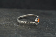 Carnelian Sterling Silver Serpent Ring