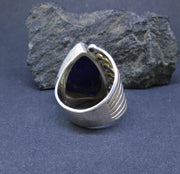 Lapis Lazuli & Sapphire Sterling Silver & 18ct Gold Ring, Size X