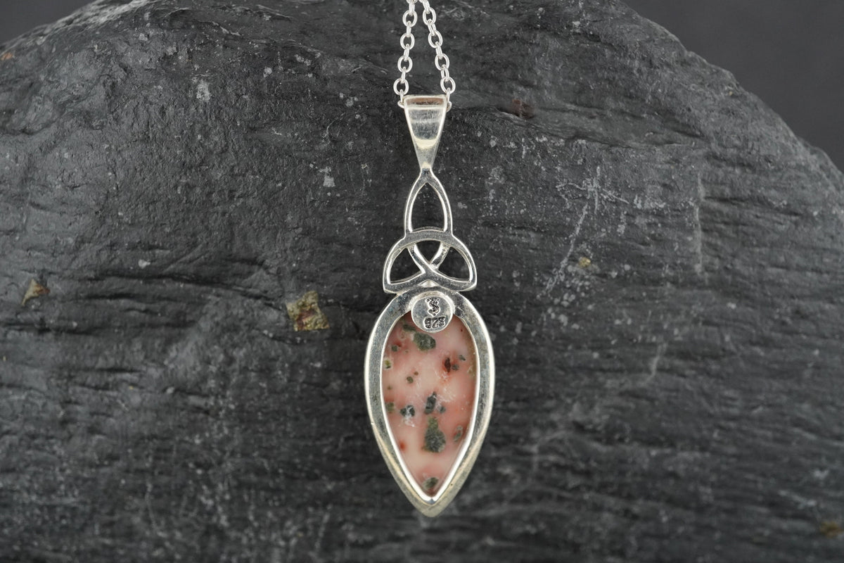Scottish Isla Rose Drop Cut Sterling Silver Pendant
