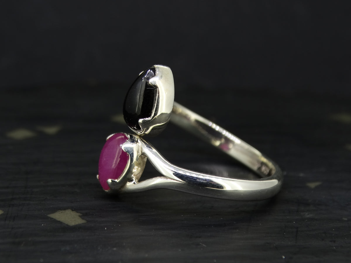 Ruby and Tourmaline Sapphire Sterling Silver Ring