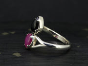 Ruby and Tourmaline Sapphire Sterling Silver Ring