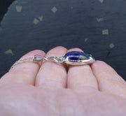 Azurite Malachite Sterling Silver Celtic Pendant