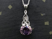 Amethyst Sterling Silver Celtic Pendant