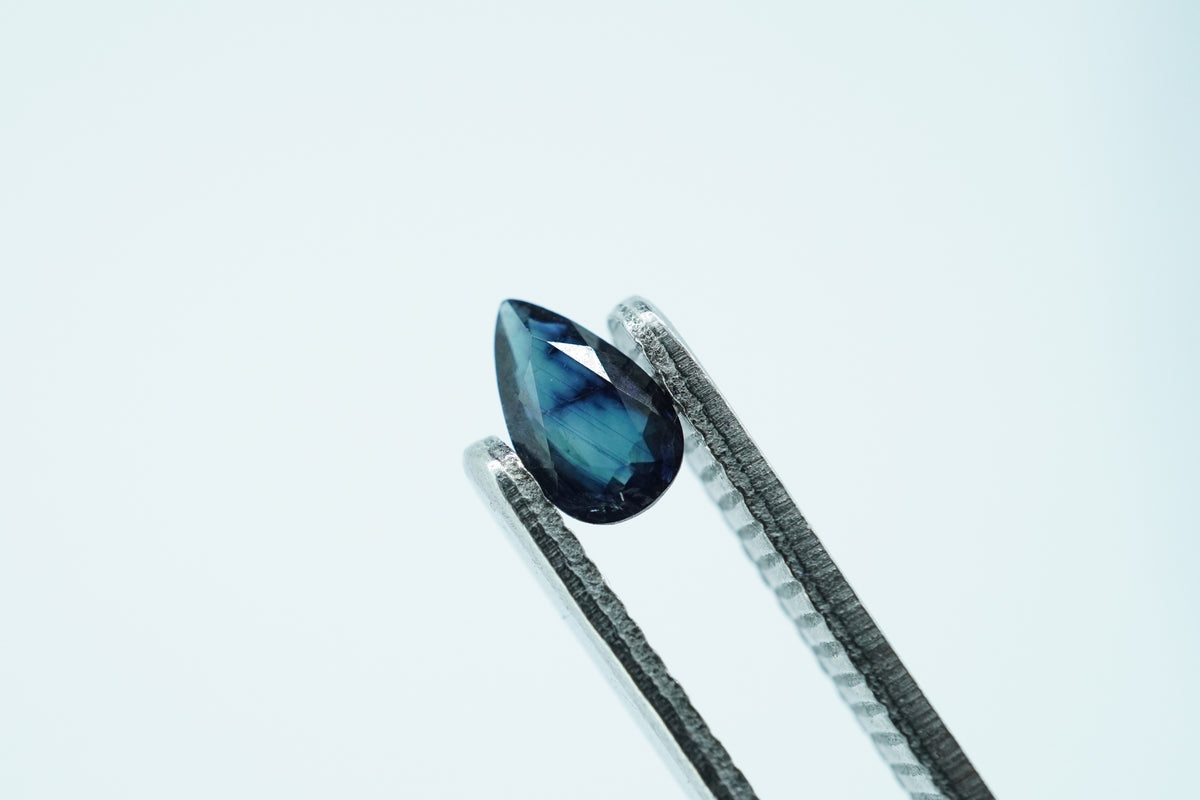Drop Cut Deep Blue Rare Scottish Sapphire Gemstone