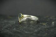 Scottish Sapphire & Elie Ruby Ring with Scottish Gold & Sterling Silver