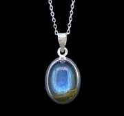 Simple Labradorite Sterling Silver Pendant