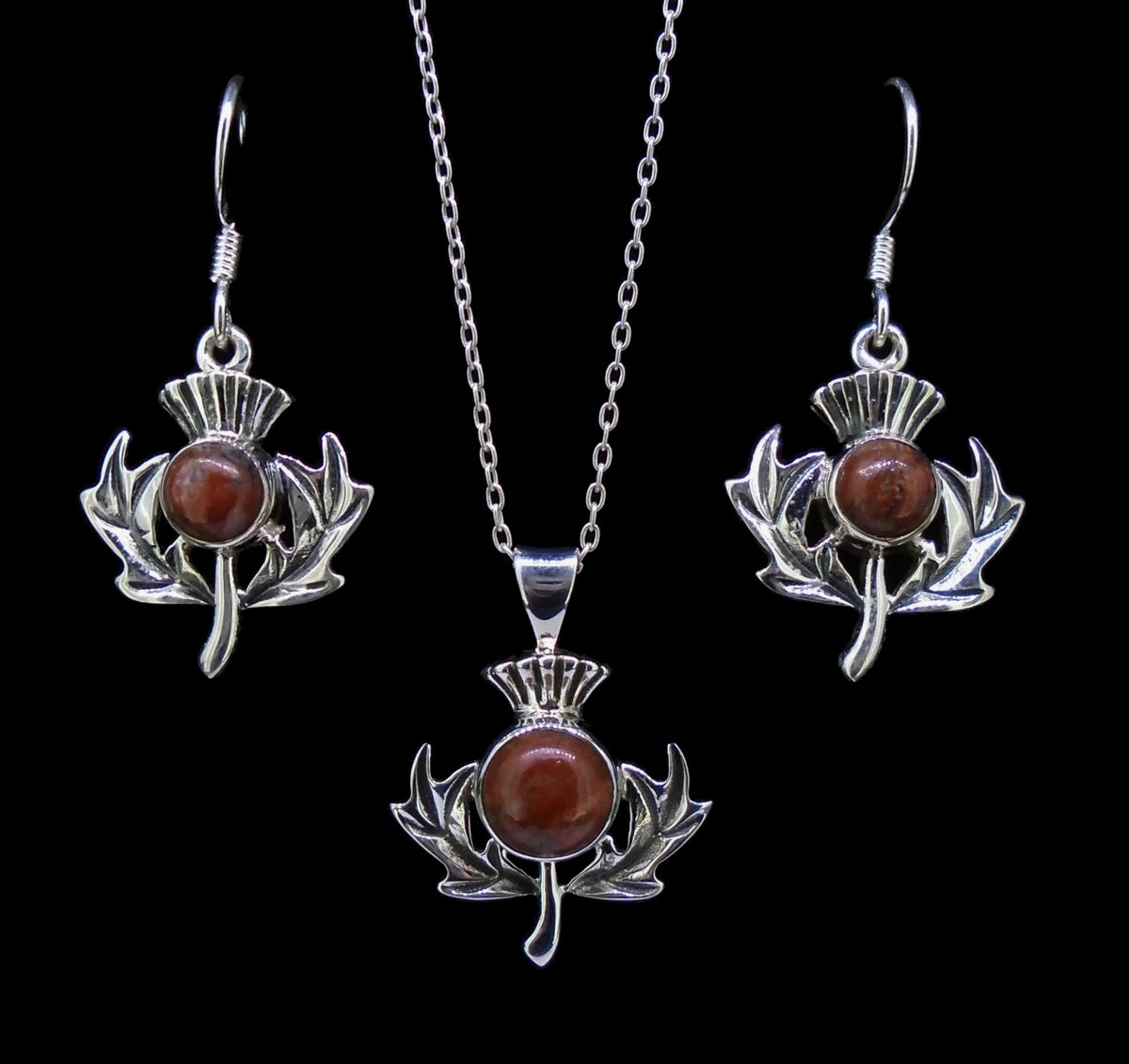 Lewisian Sterling Silver Thistle Set