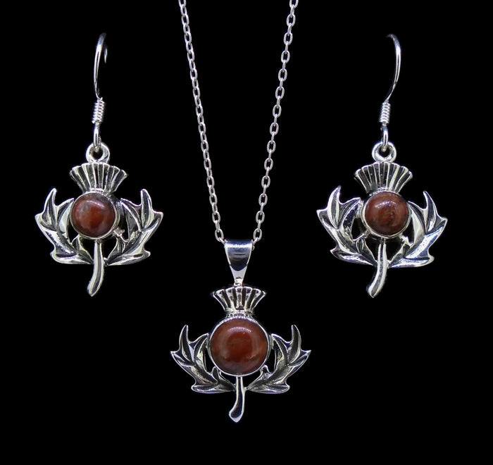 Lewisian Sterling Silver Thistle Set