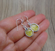 Highland Marble Oval Drop Sterling Silver Earrings