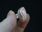 Rhodochrosite Sterling Silver Fancy Cut Ring