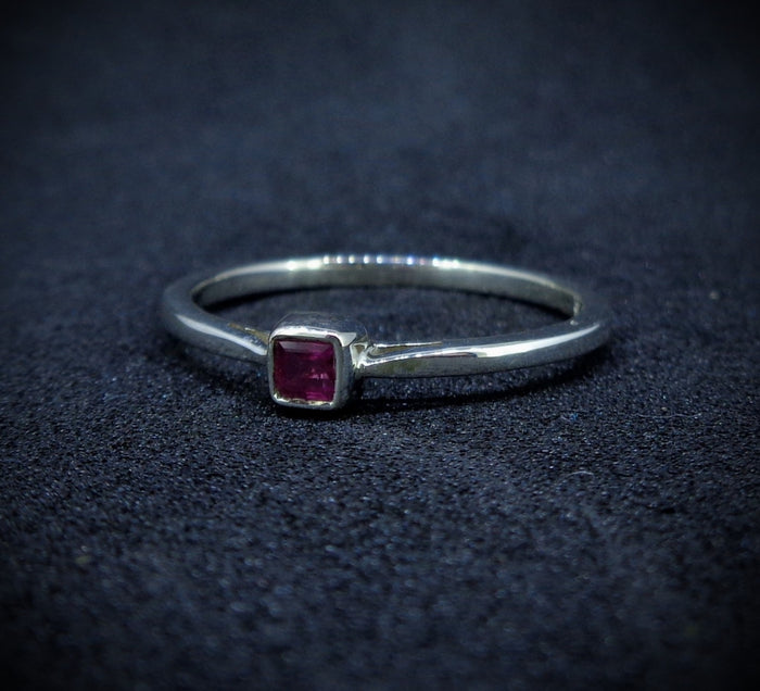 Pink Sapphire Sterling Silver Ring