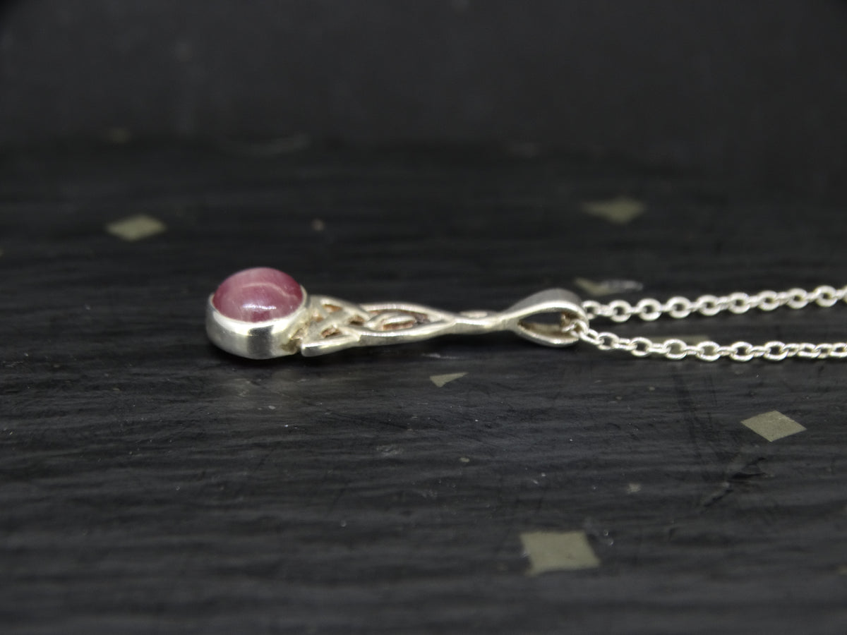 Pink Star Ruby Sterling Silver Petite Pendant