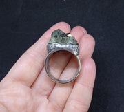 Glittering Iron Pyrite Sterling Silver Statement Ring