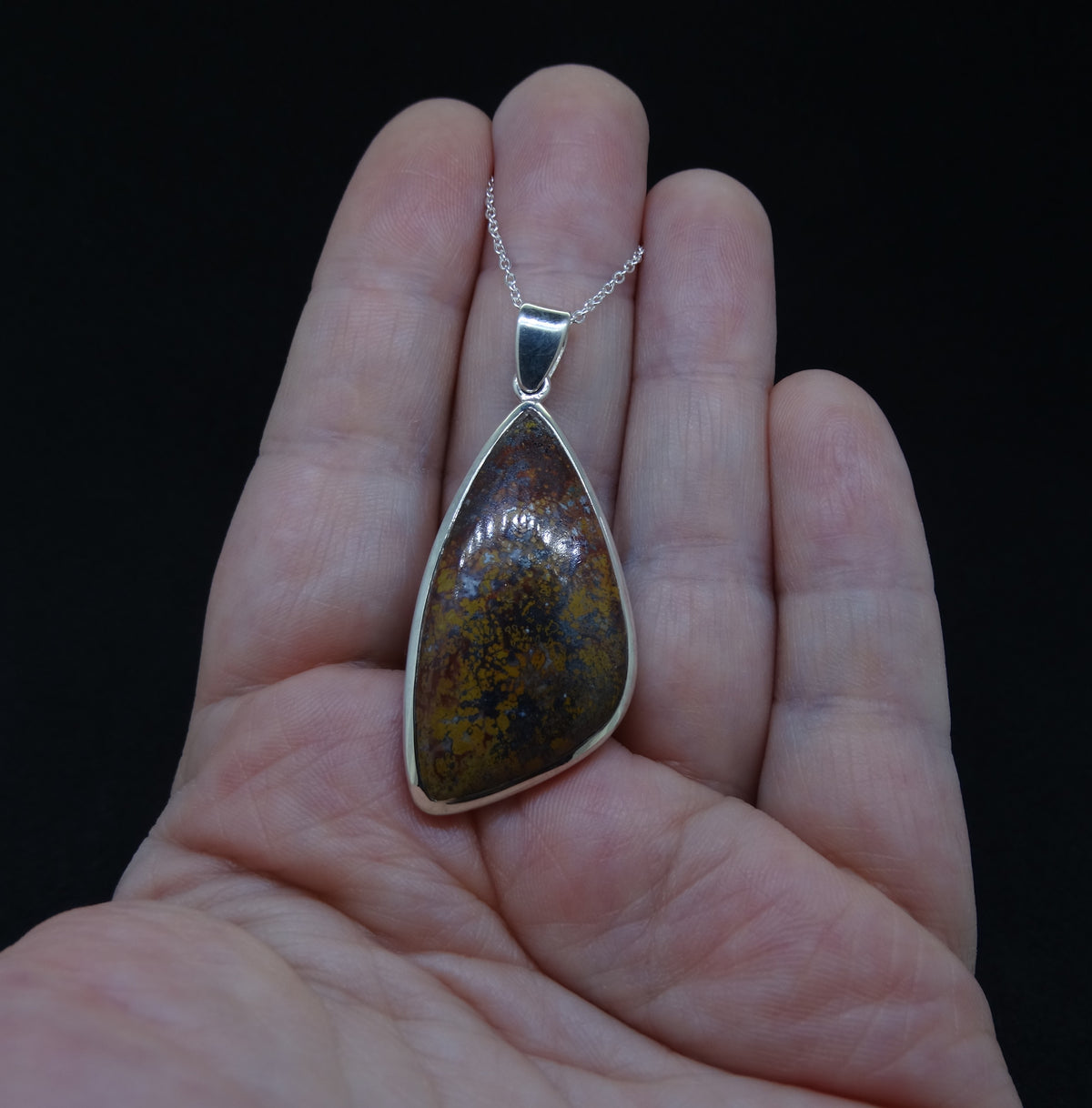 Scottish Campsie Fells Jasper Sterling Silver Pendant