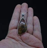 Scottish Campsie Fells Jasper Sterling Silver Pendant