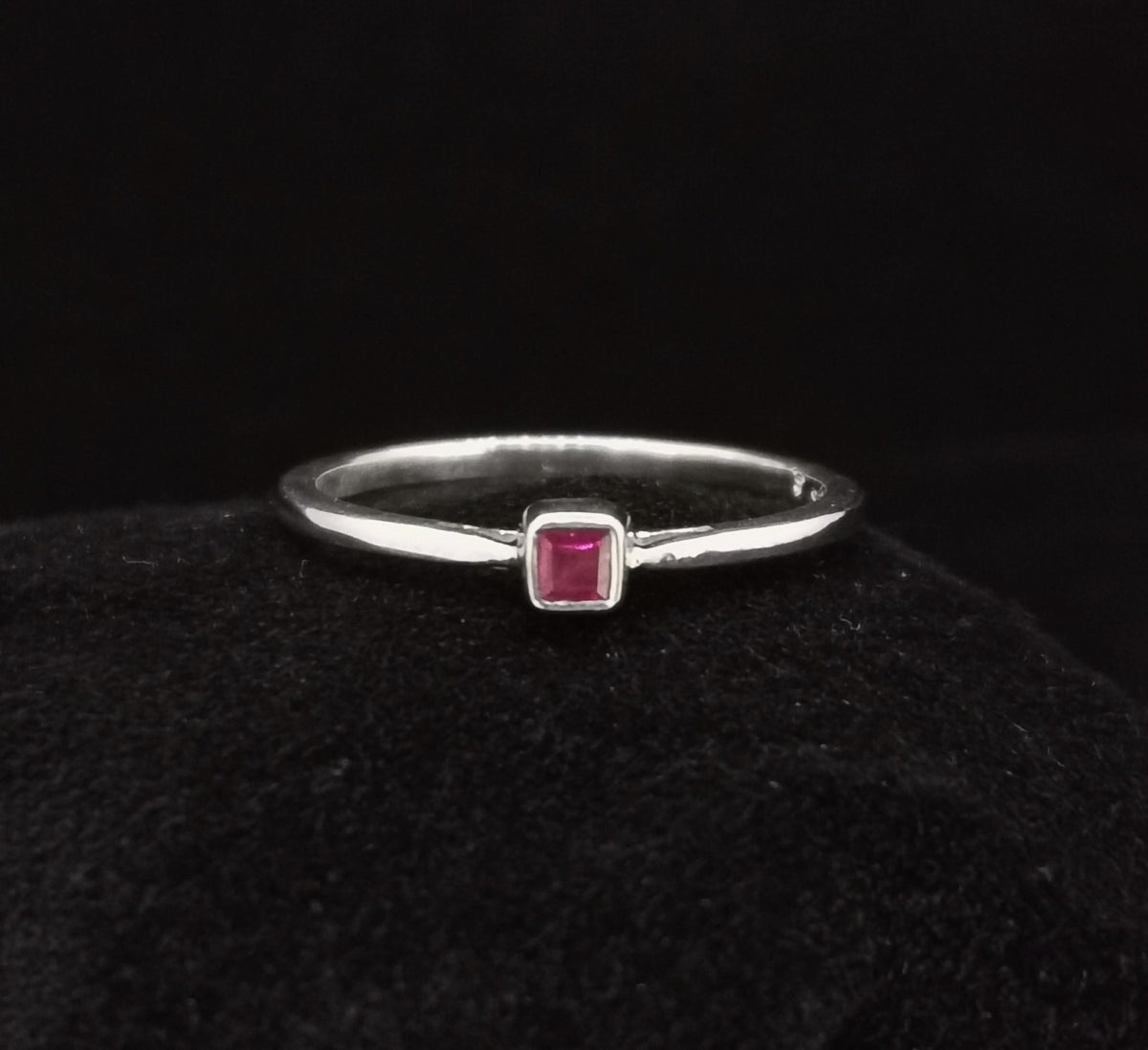 Pink Sapphire Sterling Silver Ring