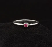 Pink Sapphire Sterling Silver Ring