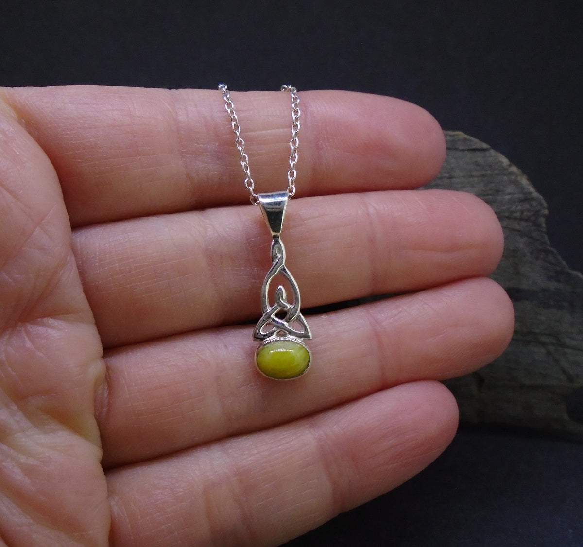 Delicate Highland Marble Celtic Sterling Silver Pendant