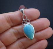 Amazonite Sterling Silver Celtic Pendant