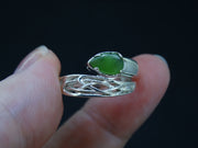Canadian Jade Sterling Silver Snake Ring
