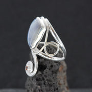 Blue Moonstone & Citrine Sterling Silver Celtic Wrap Ring