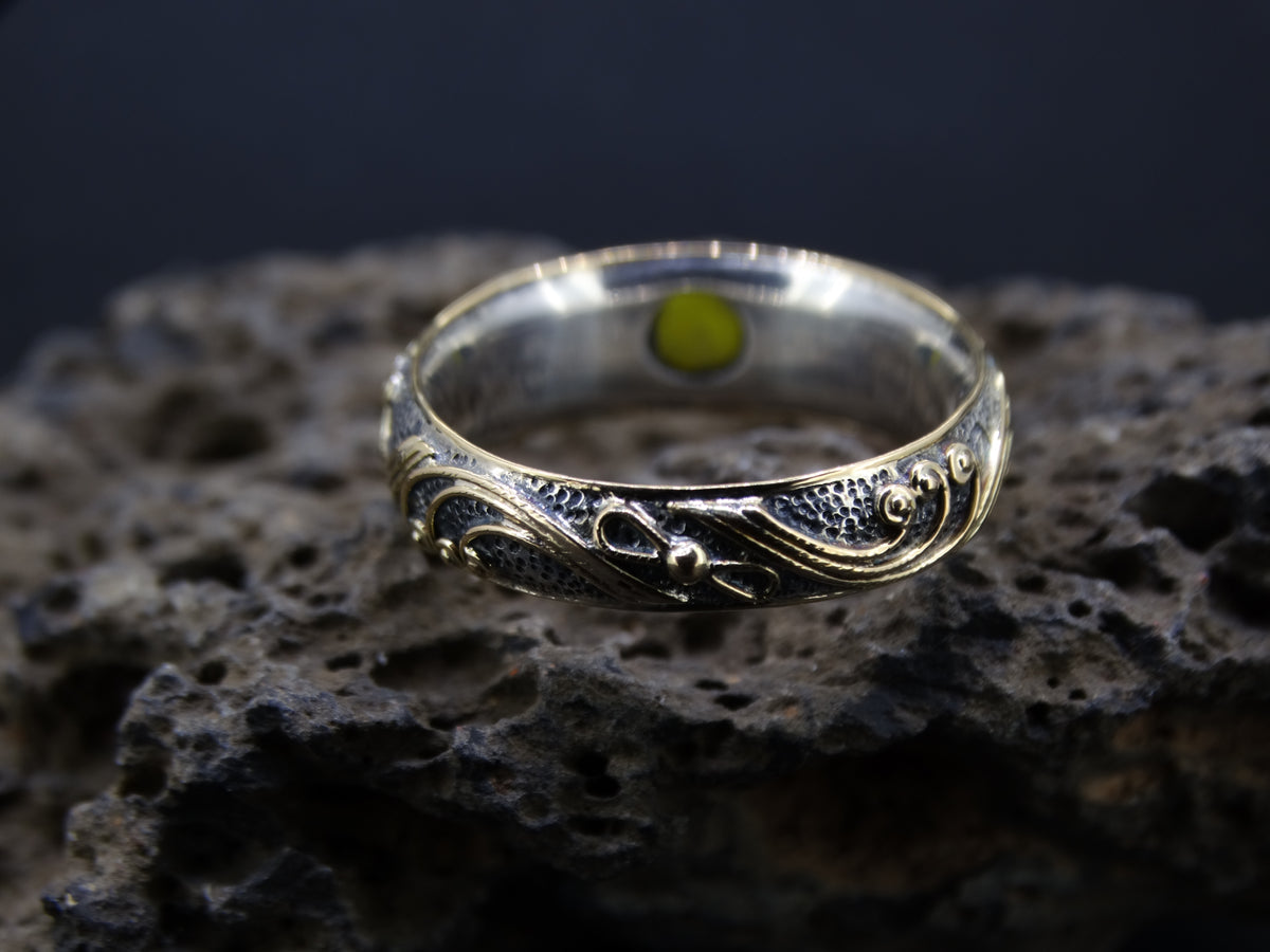 AAA Iona Marble and 14ct Scottish Gold Ring