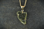 Moldavite Scottish Gold Pendant