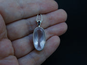 Rose Quartz with Garnet Sterling Silver Pendant