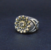 'Flùr na Beinne' Scottish Smoky Quartz Scottish Gold & Silver Ring