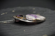 Vein Cornish Amethyst Pendant with 18ct Gold & Sterling Silver