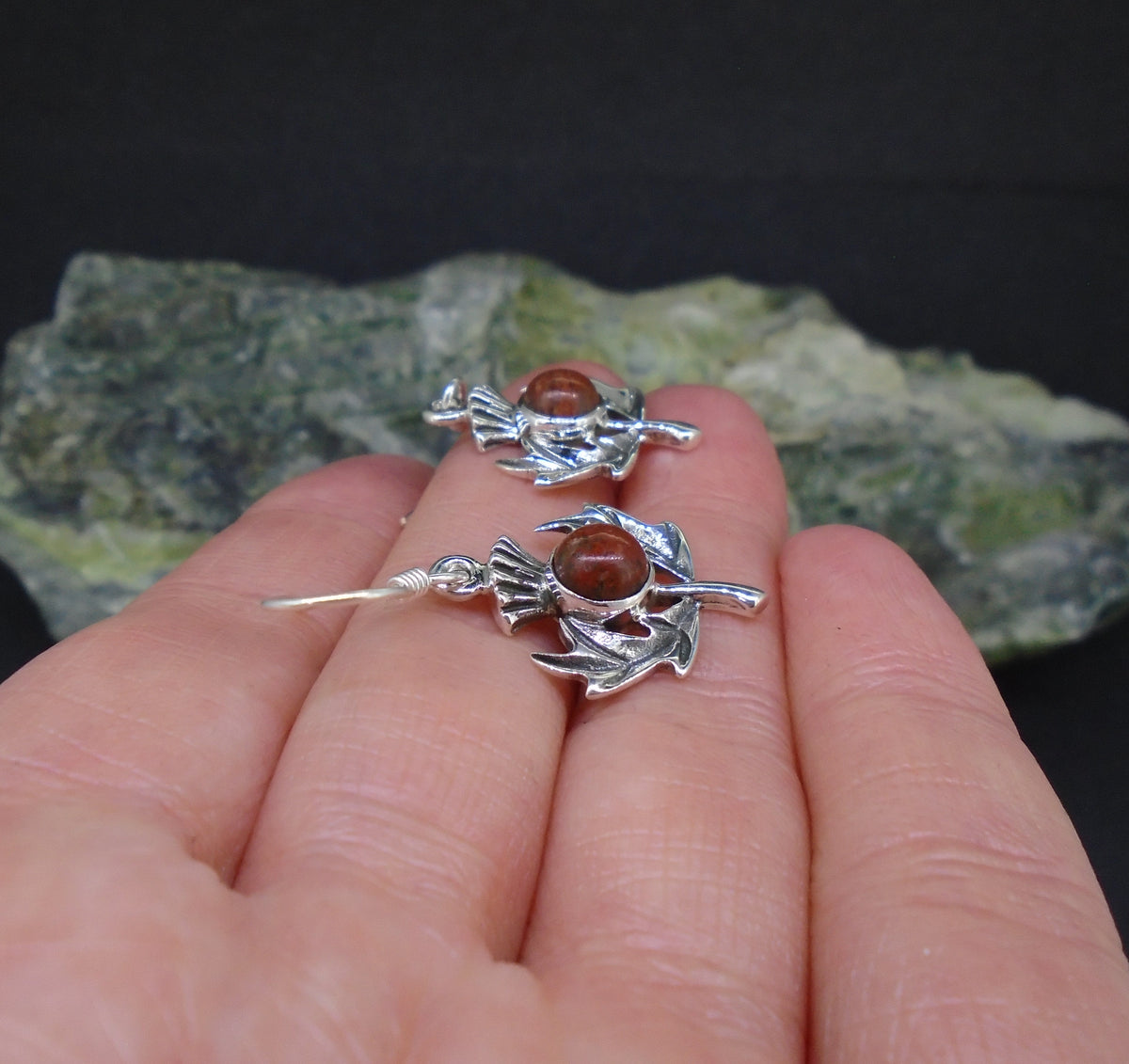 Lewisian Sterling Silver Thistle Earrings
