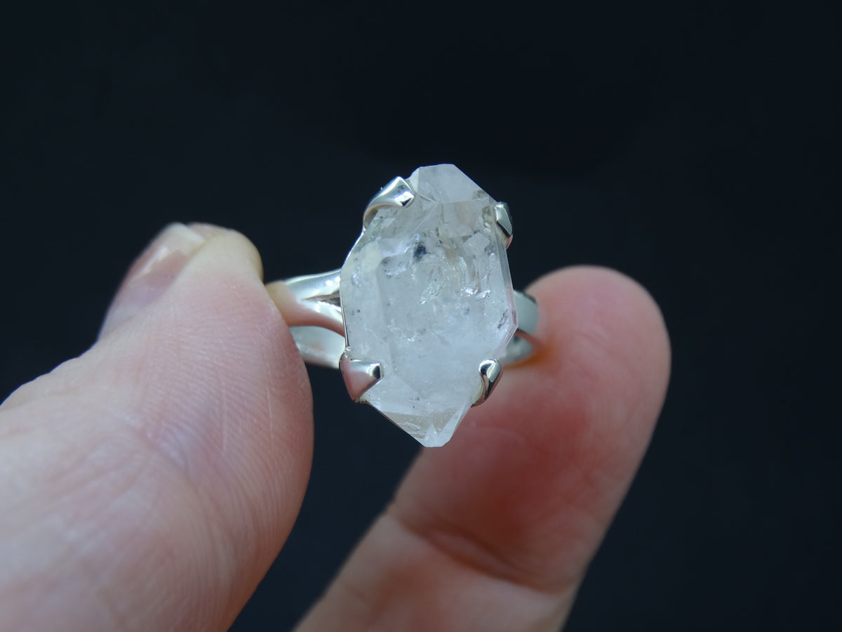 Natural Herkimer Diamond Sterling Silver Ring