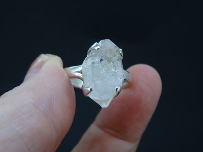 Natural Herkimer Diamond Sterling Silver Ring