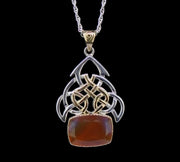 'Teine Ceilteach' Scottish Carnelian Scottish Gold & Silver Celtic Pendant