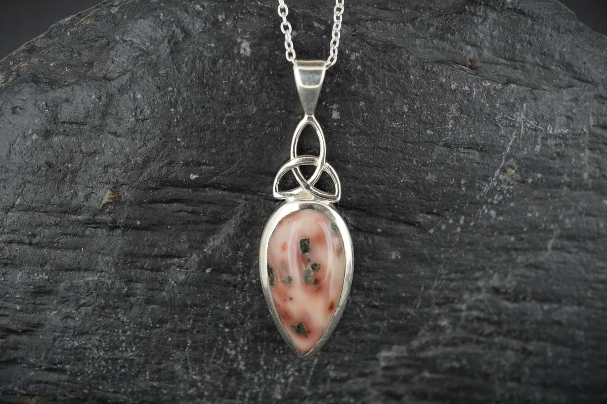 Scottish Isla Rose Drop Cut Sterling Silver Pendant