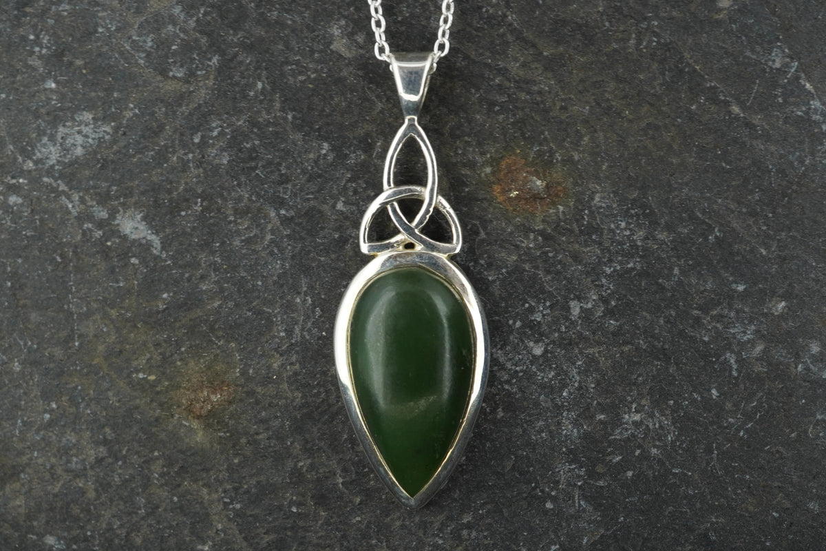 Canadian Jade Sterling Silver Celtic Pendant