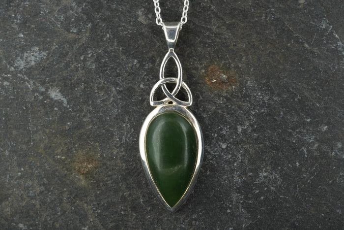 Canadian Jade Sterling Silver Celtic Pendant
