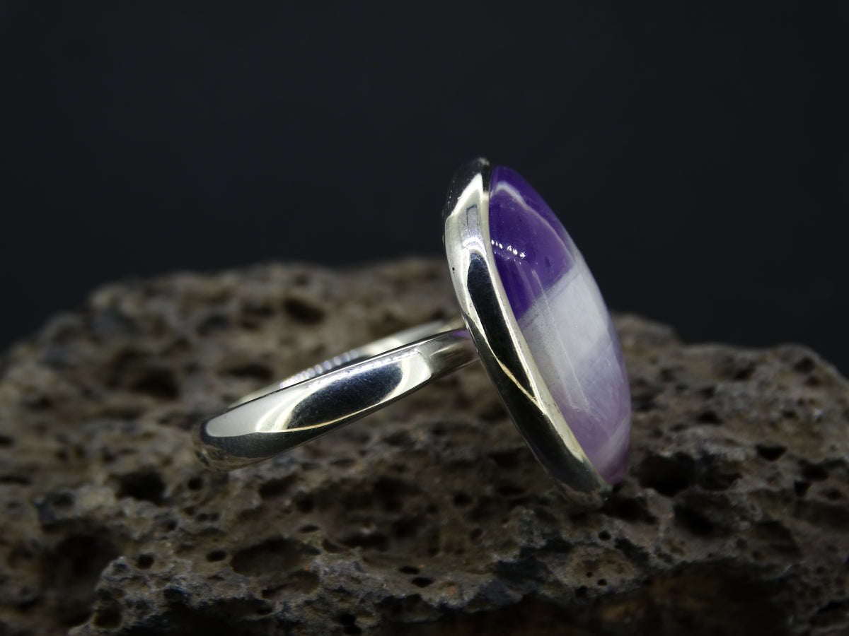 Chevron Amethyst Sterling Silver Ring