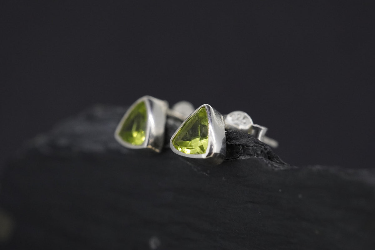 Peridot Sterling Silver Stud Earrings