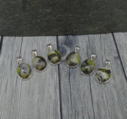 Dainty Skye Marble Sterling Silver Oval Pendant