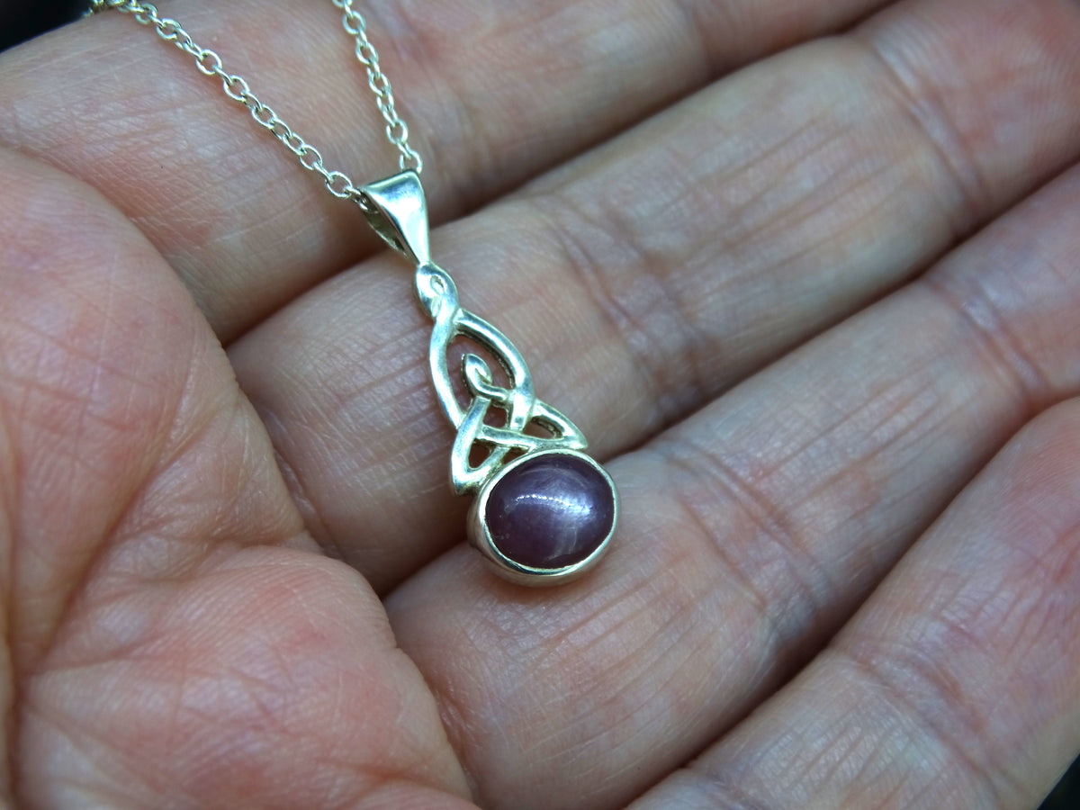 Pink Star Ruby Sterling Silver Petite Pendant