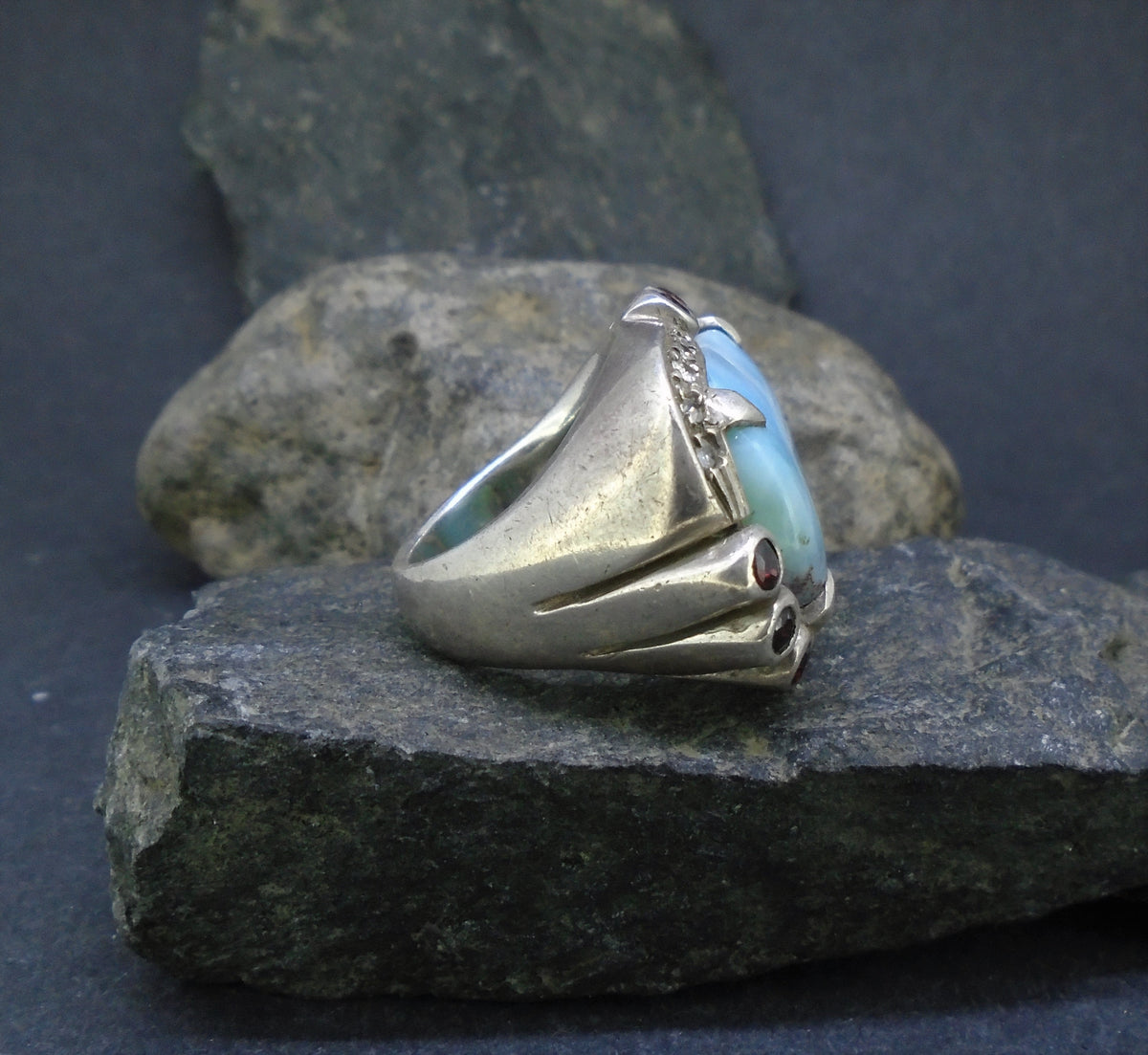'Siren Song' Larimar Sterling Silver Statement Ring
